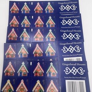 Brand New 2013 Gingerbread Houses Forever Stamps (100)
